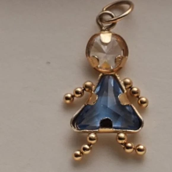 14kt girl topaz charm - Picture 2 of 5